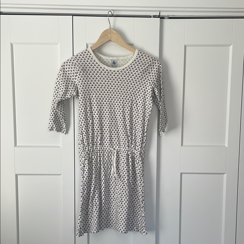 White patterned Petit Bateau kids dress size 14